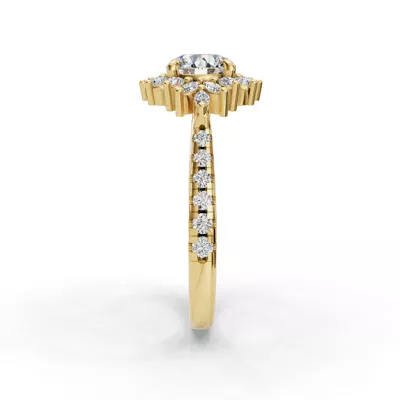 Michelle Round And Marquise Halo Engagement Ring