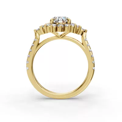 Michelle Round And Marquise Halo Engagement Ring