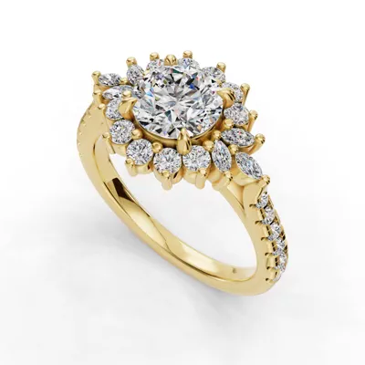 Michelle Round And Marquise Halo Engagement Ring
