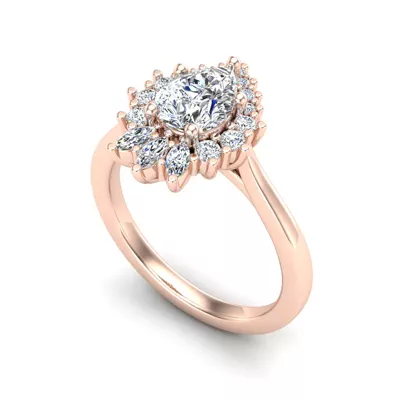 Talia Celestial Halo Engagement Ring