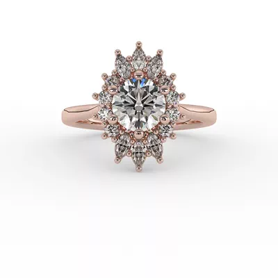 Talia Celestial Halo Engagement Ring
