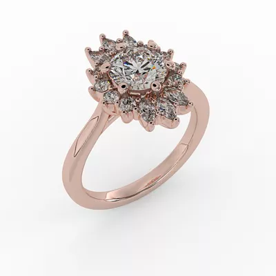 Talia Celestial Halo Engagement Ring