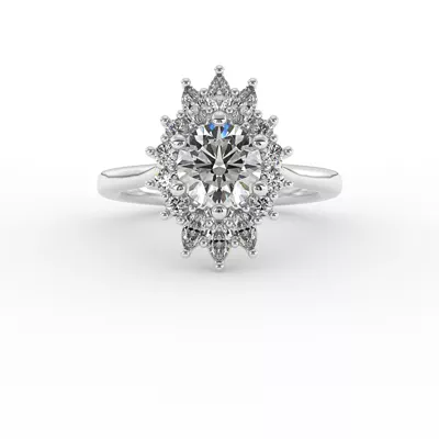 Talia Celestial Halo Engagement Ring