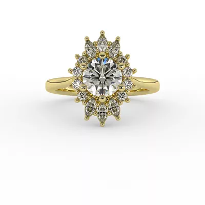 Talia Celestial Halo Engagement Ring