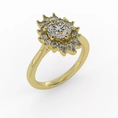 Talia Celestial Halo Engagement Ring