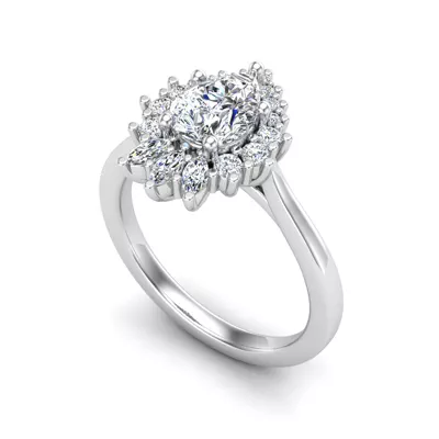 Talia Celestial Halo Engagement Ring