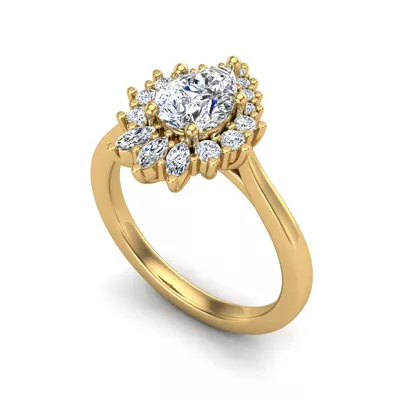 Talia Celestial Halo Engagement Ring
