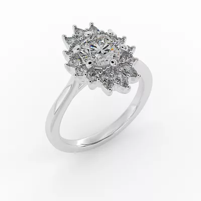 Talia Celestial Halo Engagement Ring