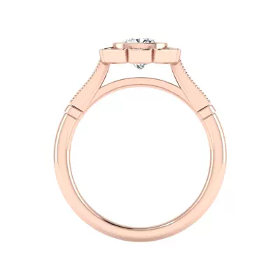 Kaylani Floral Halo Engagement Ring