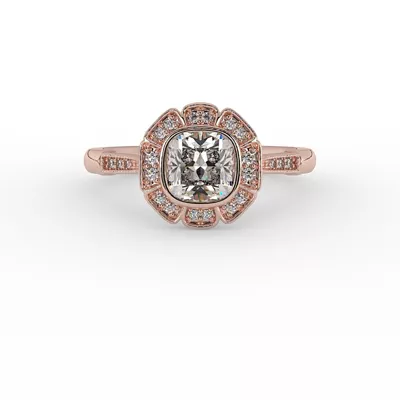 Kaylani Floral Halo Engagement Ring
