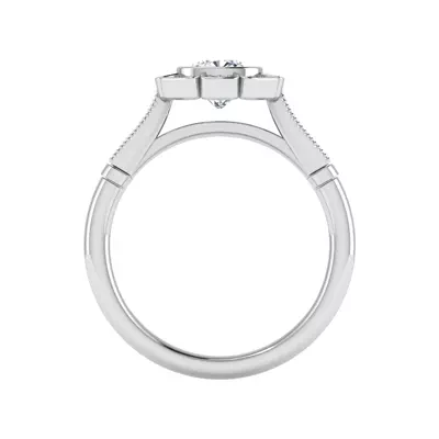 Kaylani Floral Halo Engagement Ring