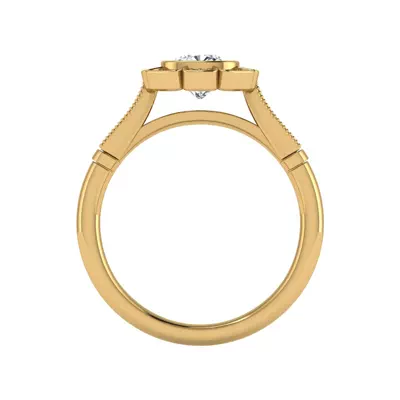 Kaylani Floral Halo Engagement Ring