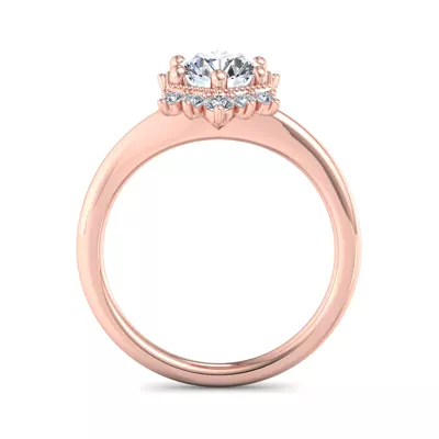 Mackenzie Half Halo Beaded Engagement Ring