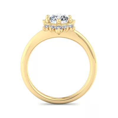 Mackenzie Half Halo Beaded Engagement Ring