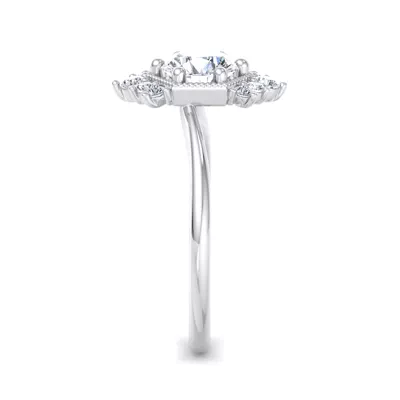 Mackenzie Half Halo Beaded Engagement Ring