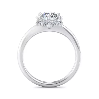 Mackenzie Half Halo Beaded Engagement Ring