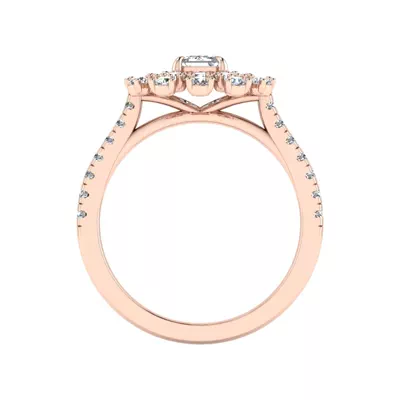 Janet Snowflake Halo Engagement Ring