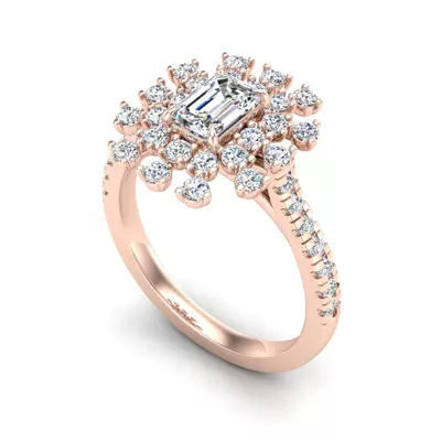 Janet Snowflake Halo Engagement Ring