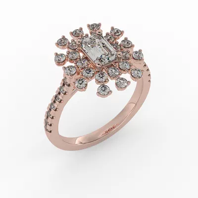 Janet Snowflake Halo Engagement Ring
