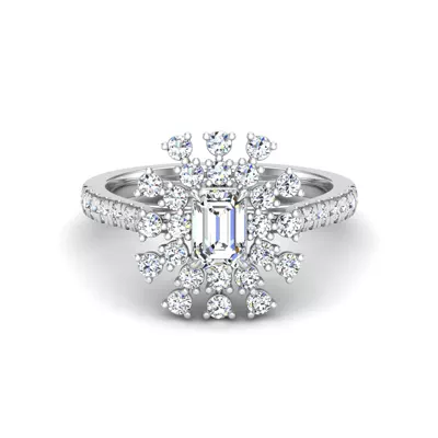 Janet Snowflake Halo Engagement Ring