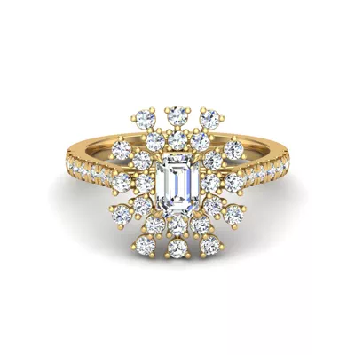 Janet Snowflake Halo Engagement Ring