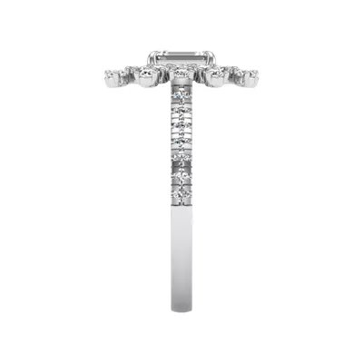 Janet Snowflake Halo Engagement Ring