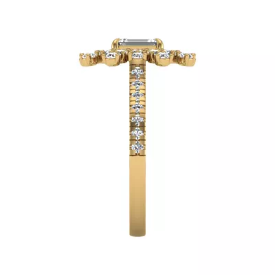 Janet Snowflake Halo Engagement Ring
