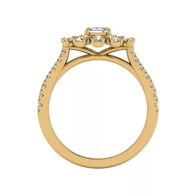 Janet Snowflake Halo Engagement Ring