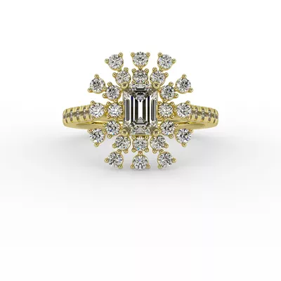 Janet Snowflake Halo Engagement Ring
