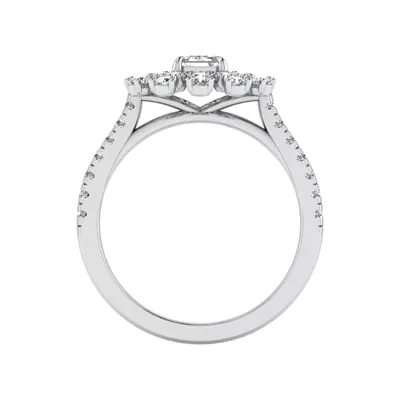 Janet Snowflake Halo Engagement Ring
