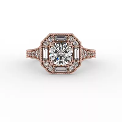 Willa Octagonal Halo Engagement Ring