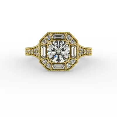 Willa Octagonal Halo Engagement Ring