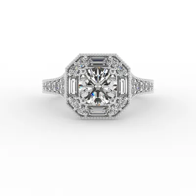 Willa Octagonal Halo Engagement Ring