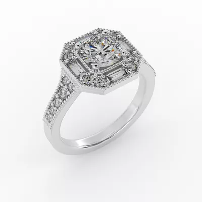Willa Octagonal Halo Engagement Ring