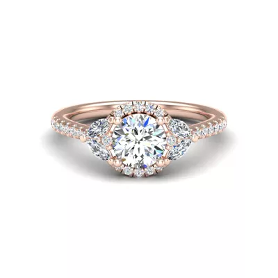 Dahlia Halo Engagement Ring
