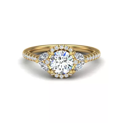 Dahlia Halo Engagement Ring