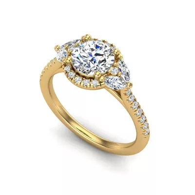Dahlia Halo Engagement Ring