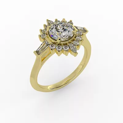 Gabrielle Halo Engagement Ring