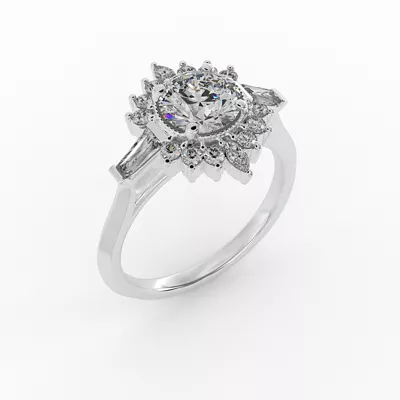 Gabrielle Halo Engagement Ring