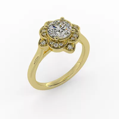 Wren Halo Engagement Ring