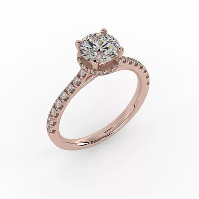 Amora Hidden Halo Engagement Ring