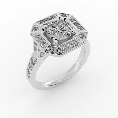Alessandra Halo Engagement Ring
