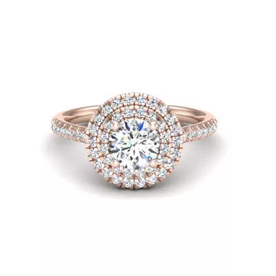 Maya Double Halo Engagement Ring