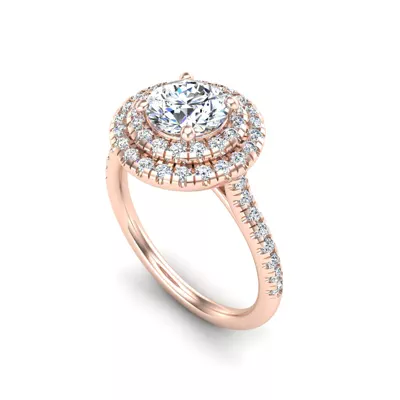 Maya Double Halo Engagement Ring