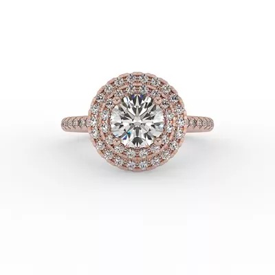 Maya Double Halo Engagement Ring