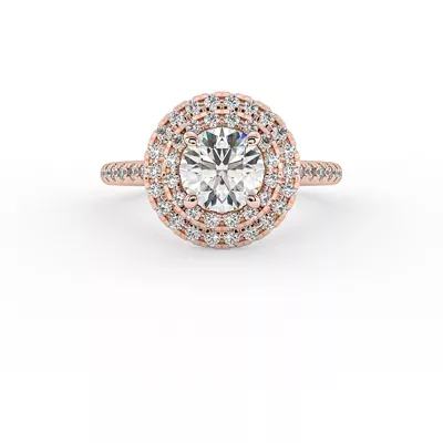 Maya Double Halo Engagement Ring