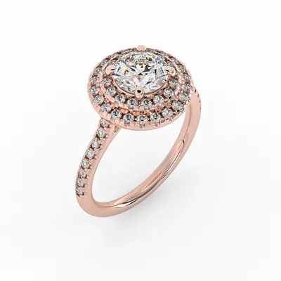 Maya Double Halo Engagement Ring