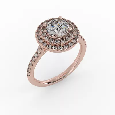 Maya Double Halo Engagement Ring