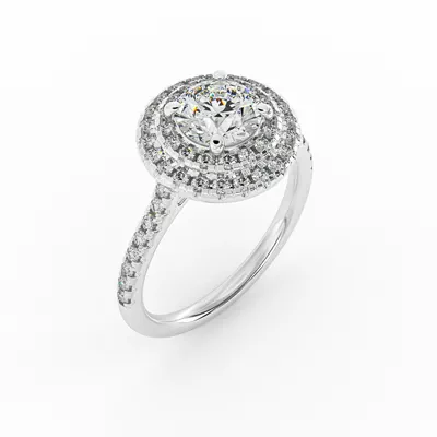 Maya Double Halo Engagement Ring
