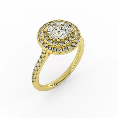 Maya Double Halo Engagement Ring